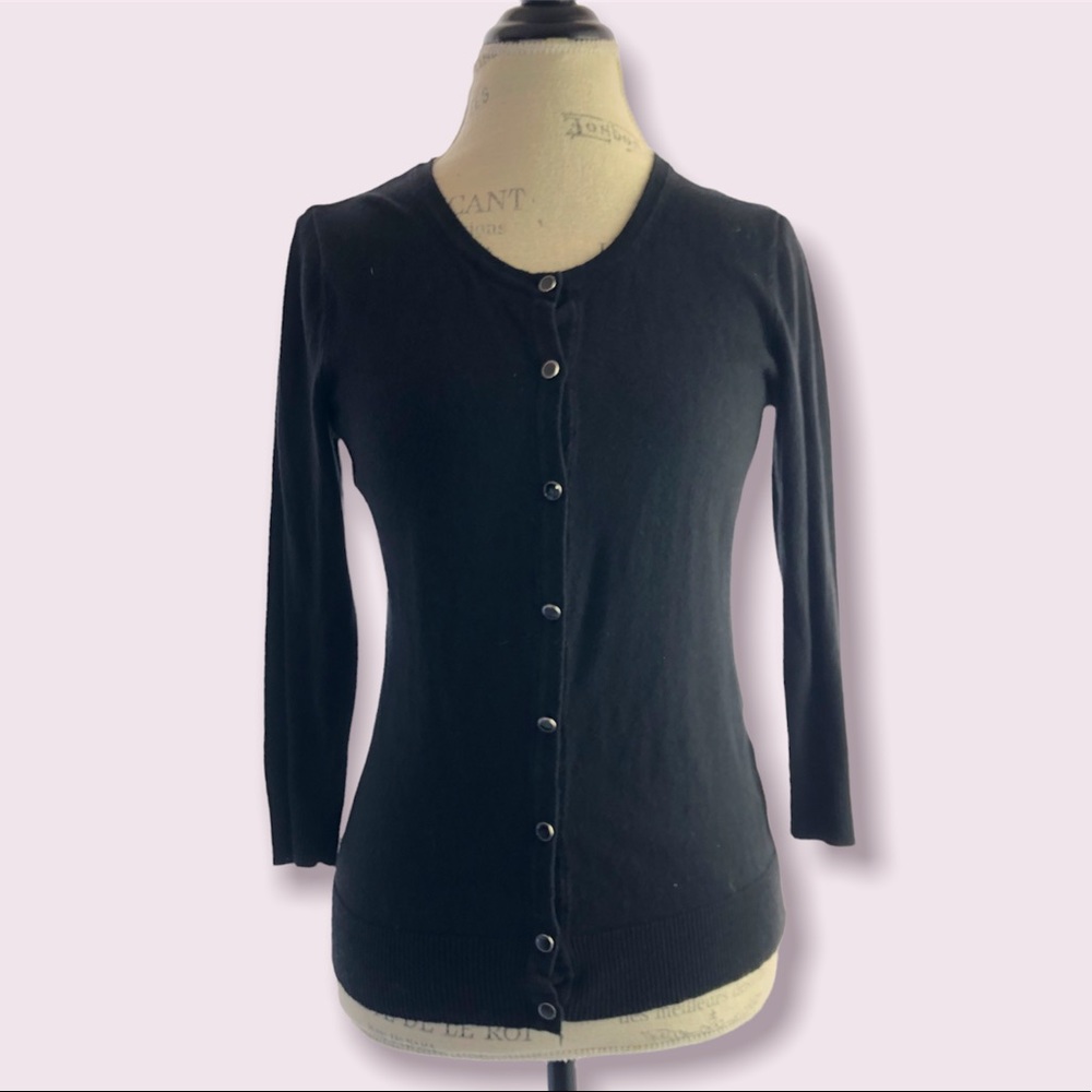 Black Cardigan Button Down